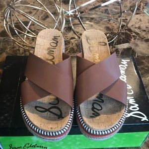 Sam Edelman Women's Leyton Tan Platform S Sandals